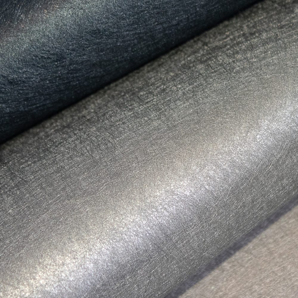 Flaunt Vinyl Wallcovering | Silver Iridescent Type II Phalate-free CAN/ULC S102