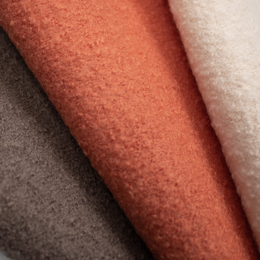 Orkney Wool Textile | Orange Wool Boucle Upholstery Made in Scotland