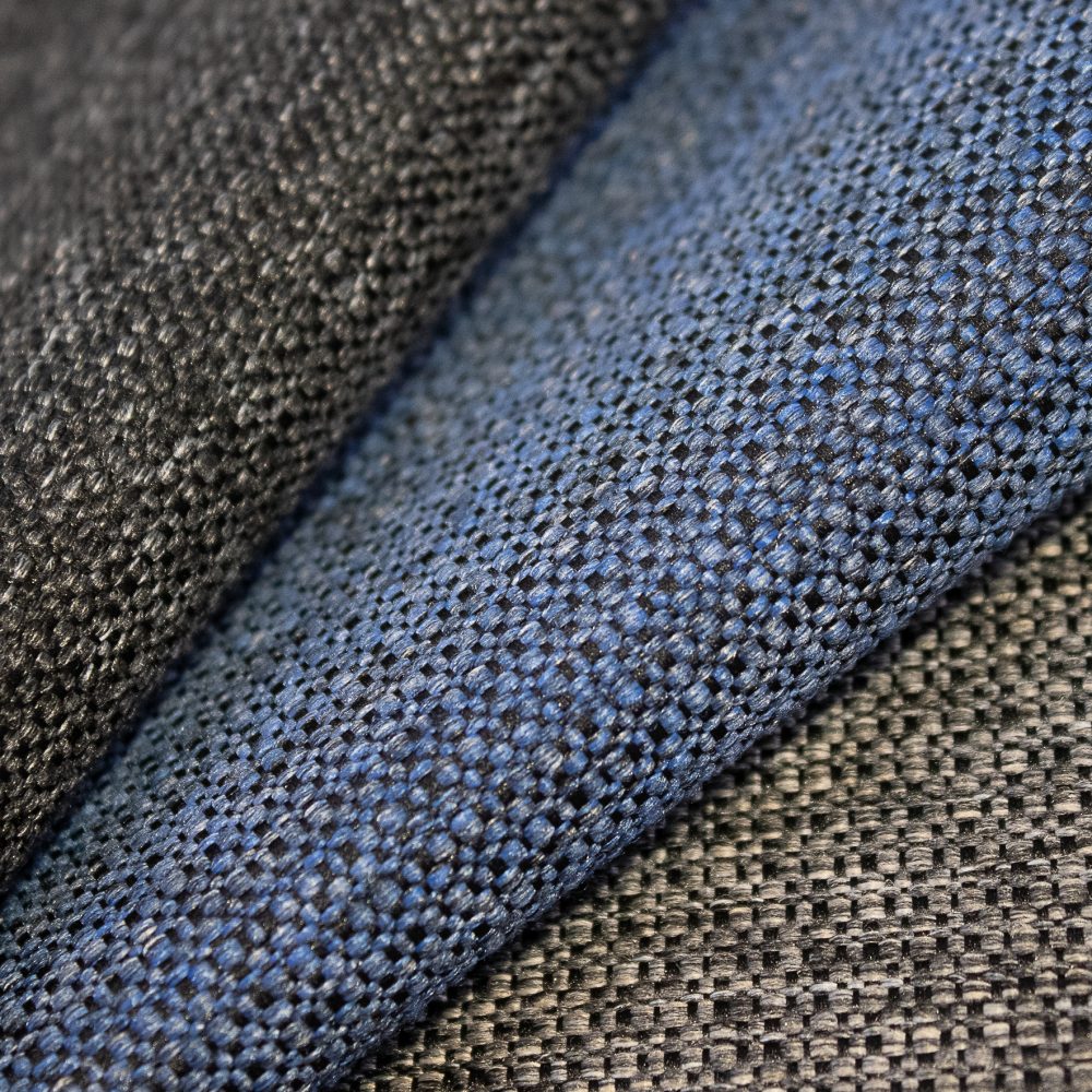 Prime Collection Performance Textile | Blue Textured Fabric Made in Canada Bleach Cleanable Recycled Polyester