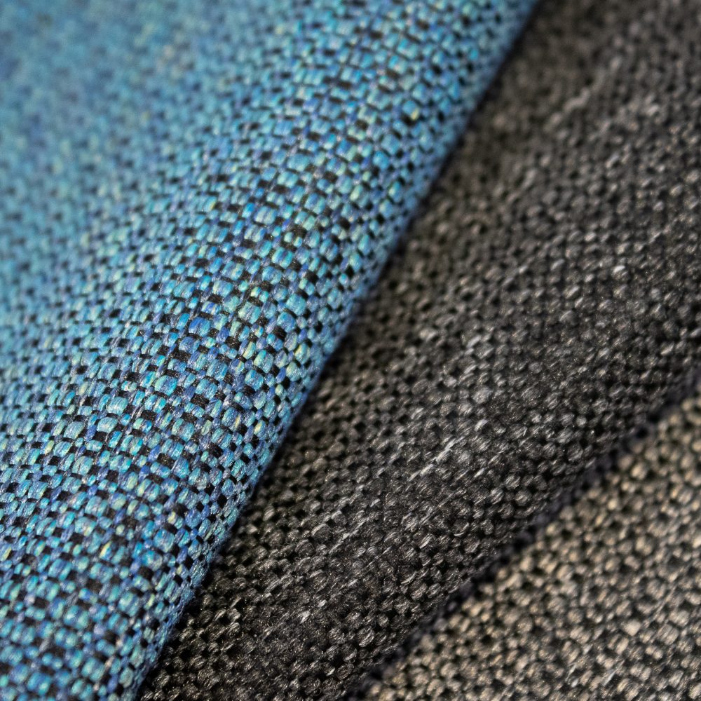 Prime Collection Performance Textile | Blue Textured Fabric Made in Canada Bleach Cleanable Recycled Polyester