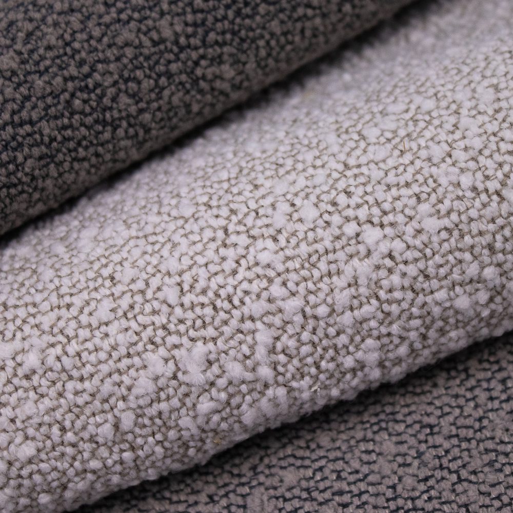 Cozy Collection Performance Textile | Grey Texture Bleach Cleanable Recycled Polyester Boucle